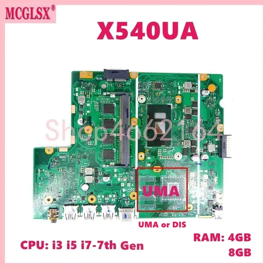 

X540UV i3/i5/i7-7th Gen CPU 4GB/8GB-RAM Mainboard For ASUS X540UBR X540UB X540UA X540U X540 X540UV X500UB Laptop Motherboard