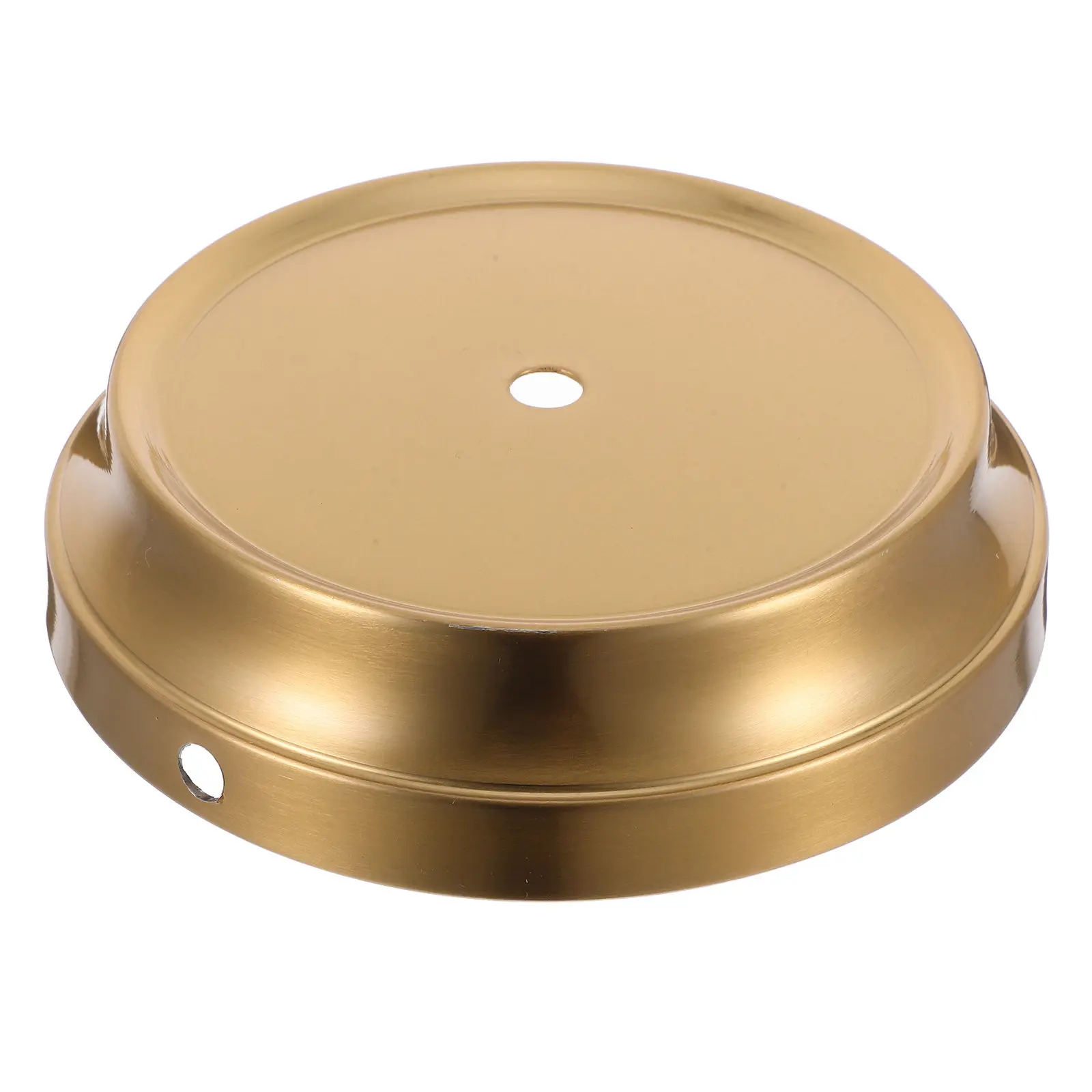Copper Plated Desk Lamp Base Heavy Duty Iron Round Flat Holder Table Lamp Chassis Universal Desktop Lighting Accessory