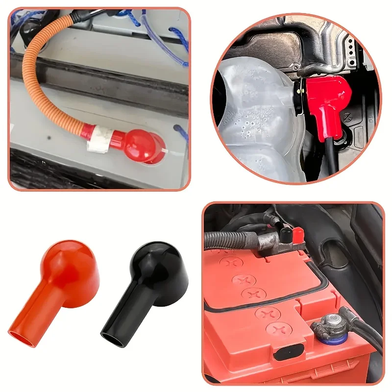 5red+5black PVC Battery Insulating Cover L12-20 Heat Insulated Cable Joint Protective Cap Terminal Guard Motorcycle Truck Boat
