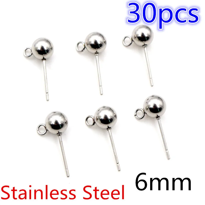 Exacpilles de boucle d'oreille plaquées or et argent avec connecteur de boucle, bijoux de bricolage, accessoires exécutifs, 3mm, 4mm, 5mm, 6mm, 30-50 pièces