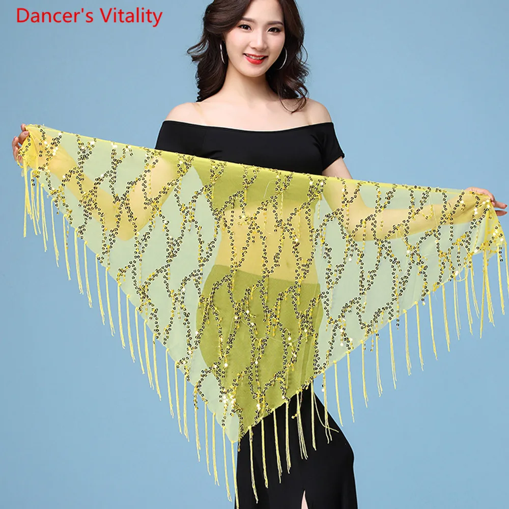 สไตล์ใหม่ Belly Dance Sequins พู่อินเดีย Belly Dance สะโพกผ้าพันคอสำหรับสุภาพสตรีเต้นรำเข็มขัด11ชนิดสี