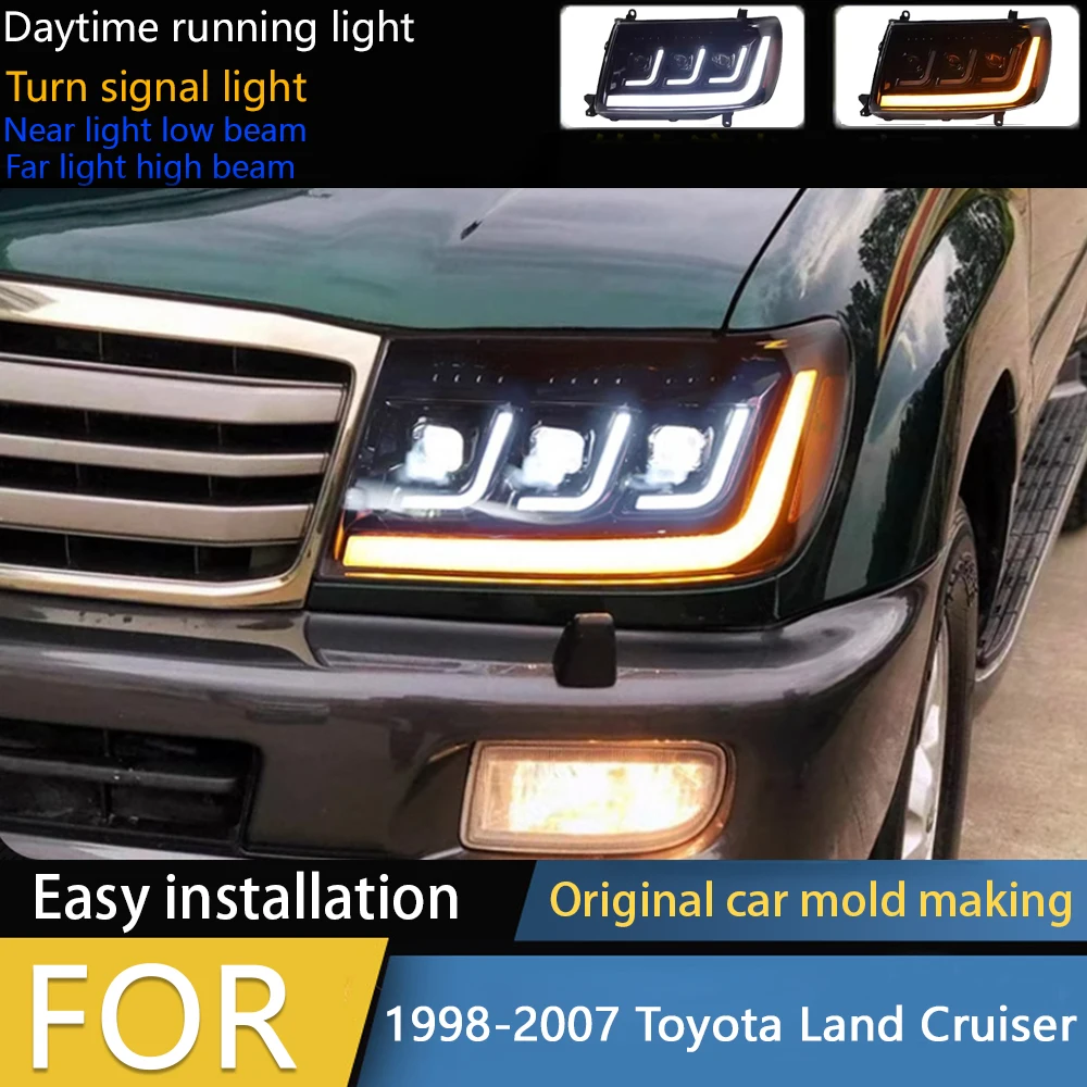 

Car Styling Head Lamp for Toyota Land Cruiser Headlights 1998-2007 LC100 LED Headlight DRL Hid Bi Xenon Auto Accessories