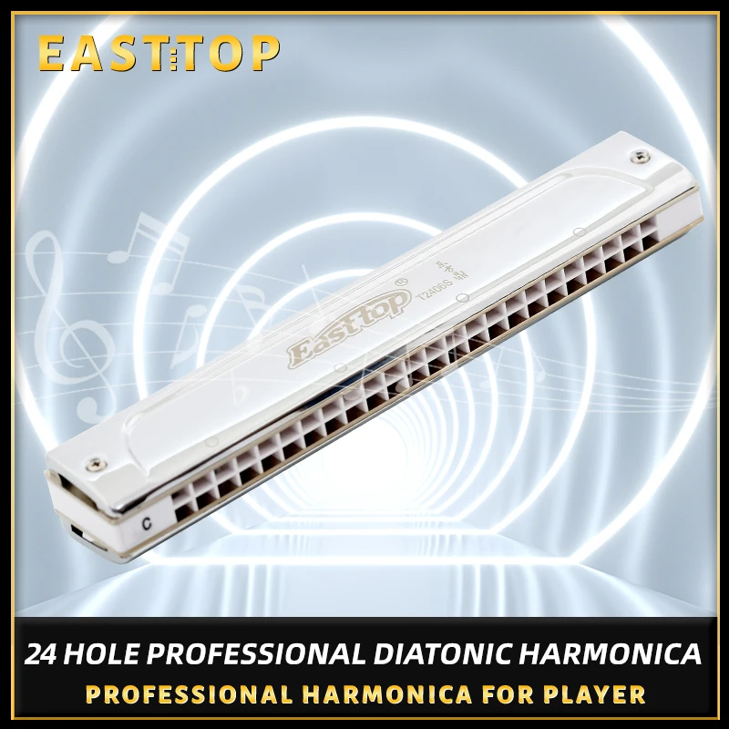 EASTTOP 24holes tremolo harmonica,professional harmonica for player,beginner,gift