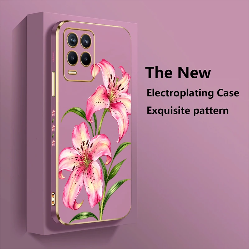 Flower Case For Realme Narzo 20 Pro 20A 60X 50i 50A Prime 50Pro Note 60 GT Master V5 V25 U1 Q3Pro Carnival Drop Resistant Covers view 3