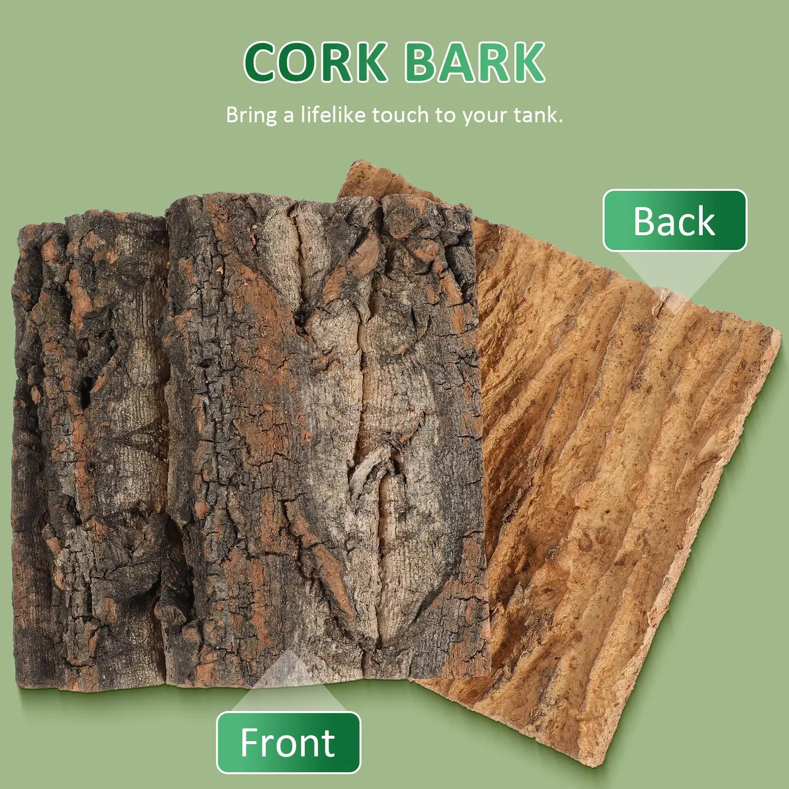 

4 Pcs Fish Tank Decoration Backdrop Cork Bark Reptile Decors Background for Terrarium