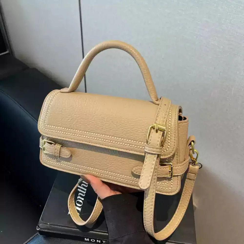 

Women's Fashion Crossbody Bag French Style High-Grade Texture Solid Chic Handbags Female Buckle Zipper Popular One Shoulder Bags