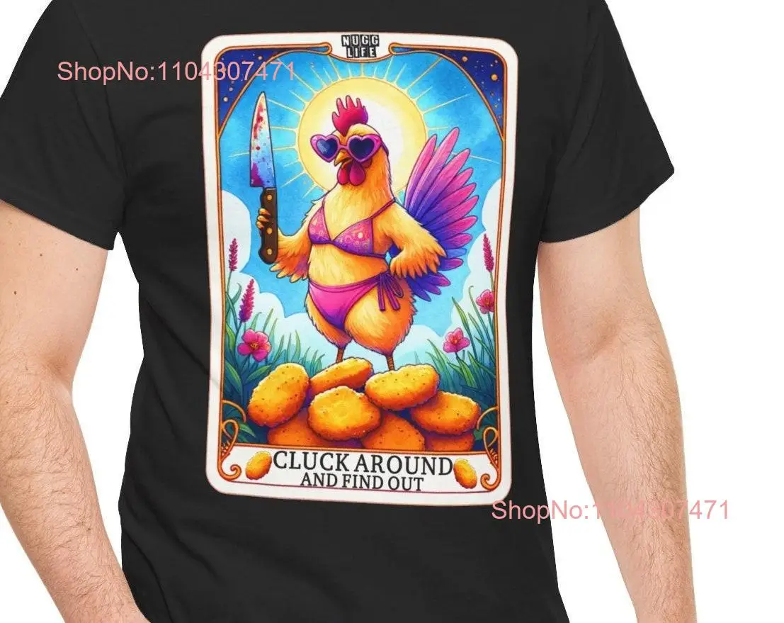 Cluck around and find out Cotton T Shirt funny mother tee tarot card long or short sleeves