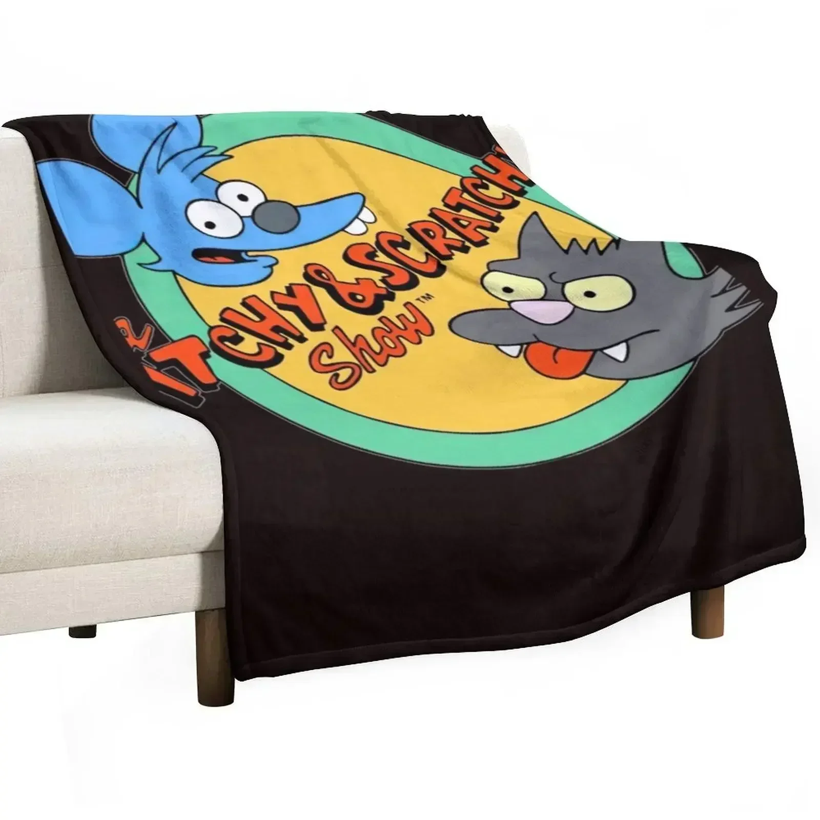 The Itchy and scratchy Cartoons Throw Blanket Flannel Fabric decorative Loose Flannels Thin Kid'S Blankets