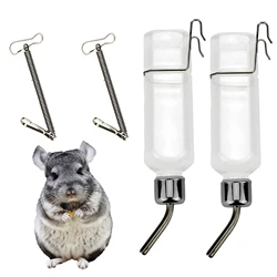 2pcs Pet Water Bottle Drinking Guinea with Holder Puppy Rabbit Chinchilla Hamster Hanging Water Dispenser Pet Cat Dog Feeding