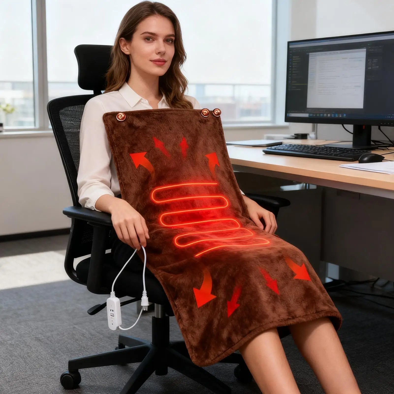 

Электрическое одеяло с подогревом, 3 режима нагрева, питание от USB, мягкое, для семьи, друзей, мужчин, женщин, для дома и школы