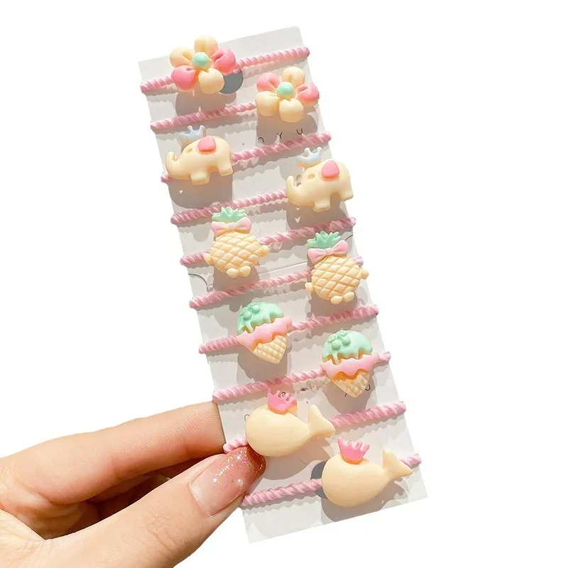 10/20/50Pcs/Set Children Cute Cartoon Rubber Elastic Hair Bands Girls Not Hurt Hair Leagues Small Kids Ties Hair Accessories