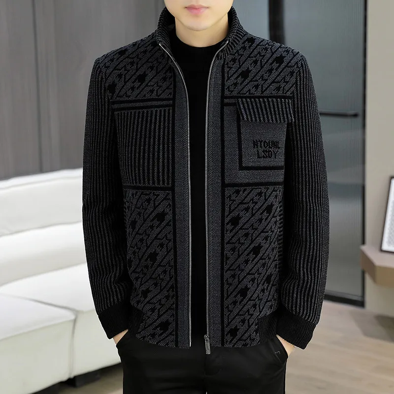 

Men's Fce Lined Thiened Woolen Jaet ort Sle Winter Warm Faionable Busin Casual Coat Polyester Nylon Material