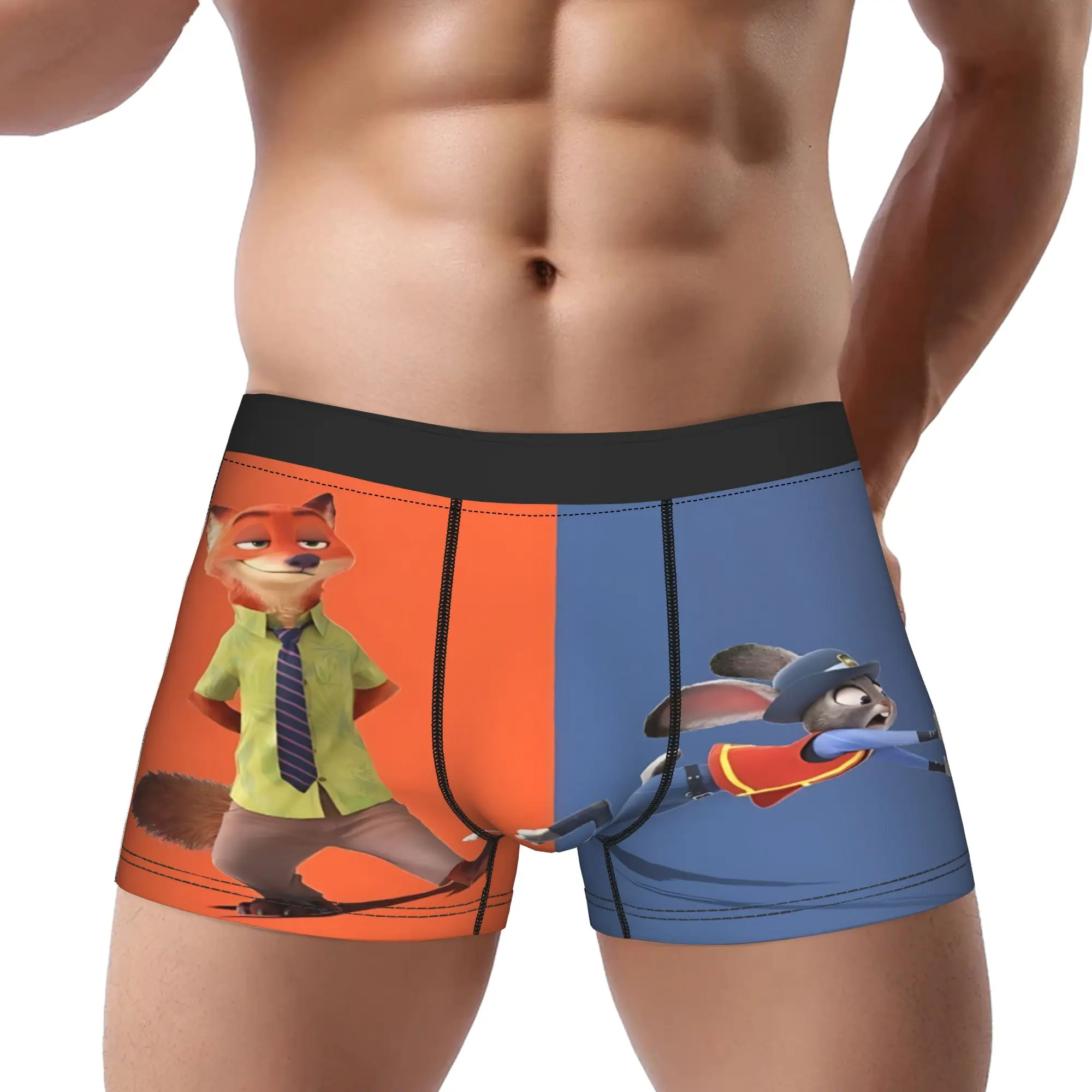 

Боксеры Zootopia 2 для взрослых 18+, дышащие трусы, мужское нижнее белье, удобные шорты, трусы-боксеры