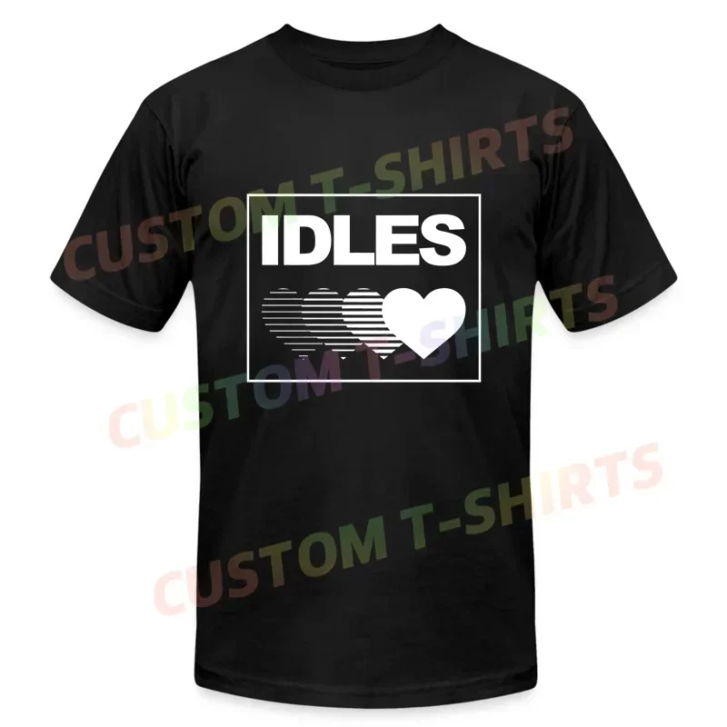 

2025 Men Idle Gradient Heart (Black) T-Shirt Casual T Shirt Graphic Summer Short Sleeves 100% Cotton S-3XL