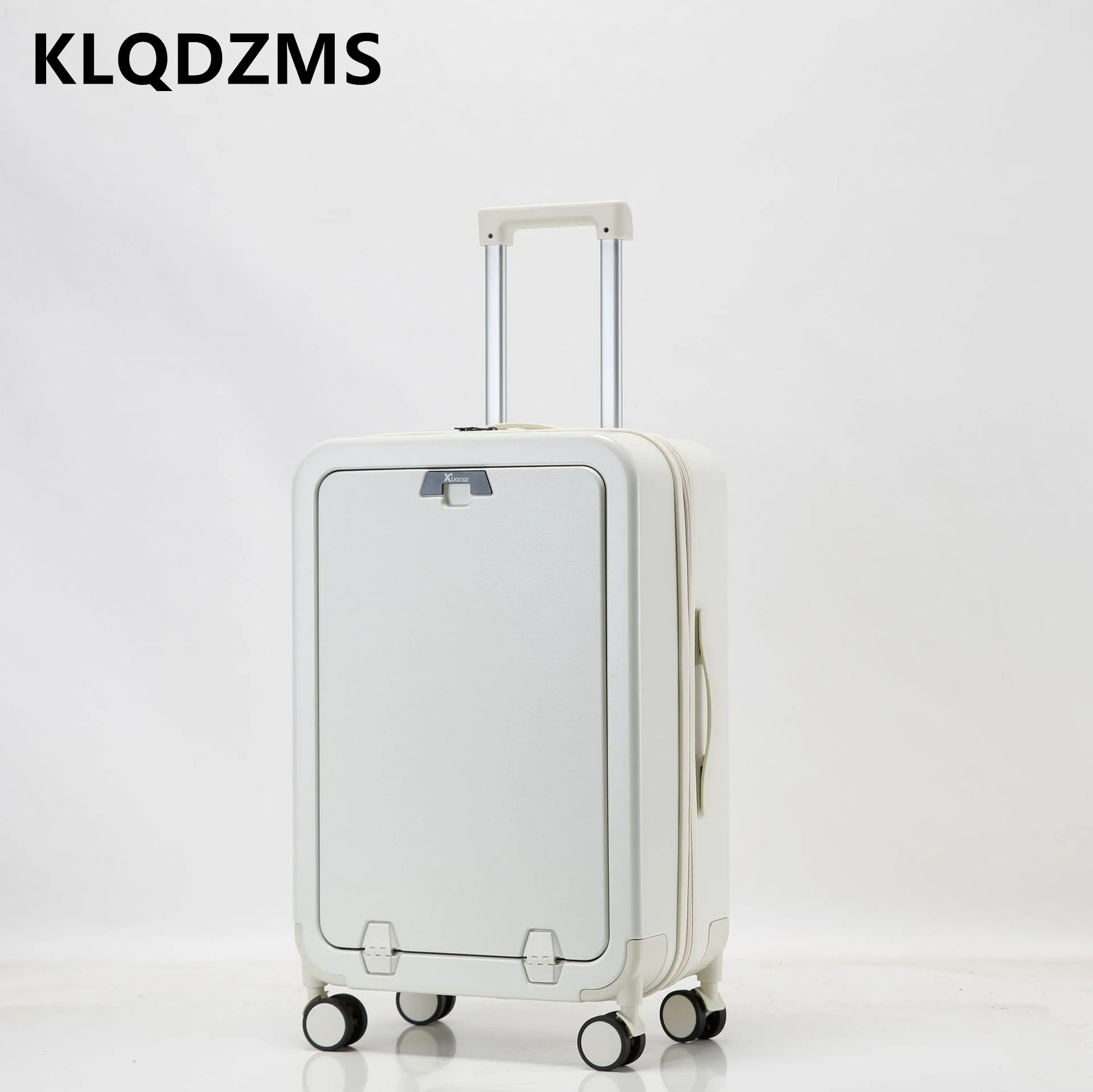 Klqdzms 20 "22" 24 "26 Inch Nieuwe Mannen Front-Opening Met Laptop Laptop Koffer Vrouwen 'S Stevig En Duurzaam Trolley Boarding Bagage