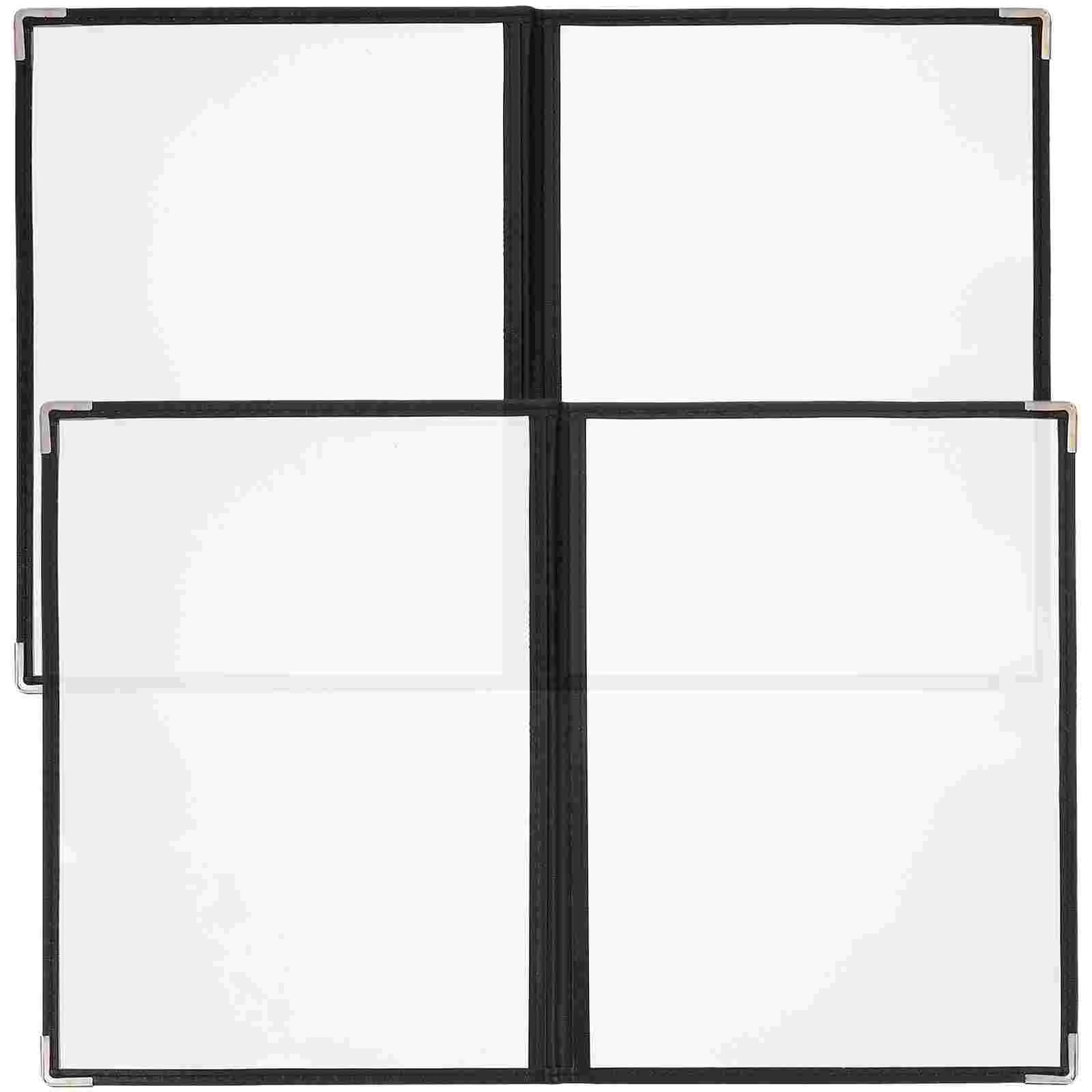 

2 Pcs Recipe Folder Binders Planner Cover Menu Holders for Restaurant Double Blank Protector Covers Pvc Kitchen Book