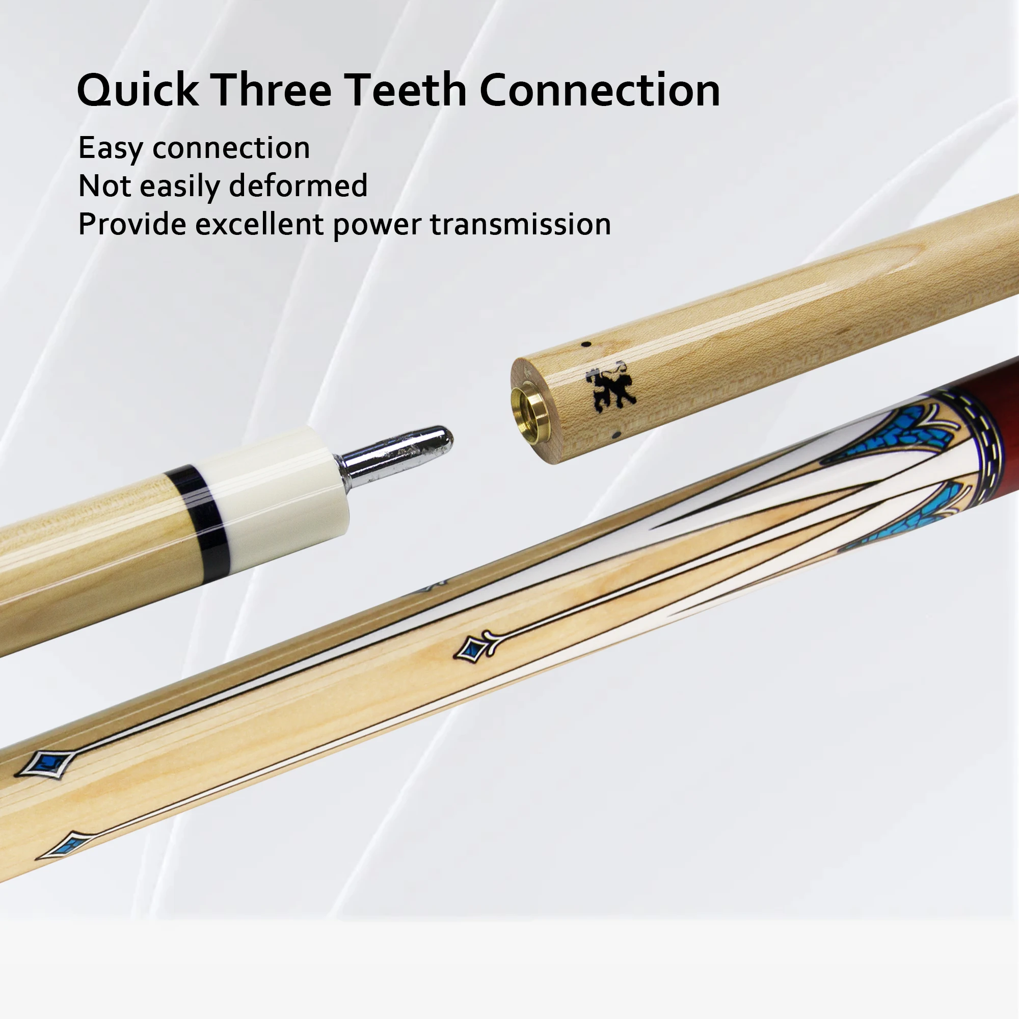 13mm Canadian Maple Pool Cue joint Quickly connect teeth for Beginners/Intermediate Players High Quality Elegant Pattern Shaft
