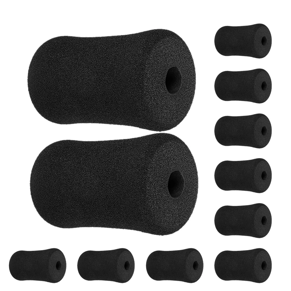 

12 Pcs Foam Fitness Equipment Leg Rollers for Muscles Massage Black Sponge Extension Machine Cover
