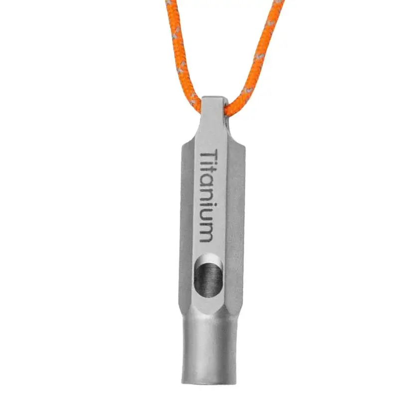 Camping Sign Whistles High Decibel Titanium Hiking Whistle With Rope Portable Multifunctional High Frequency Outdoor Survival