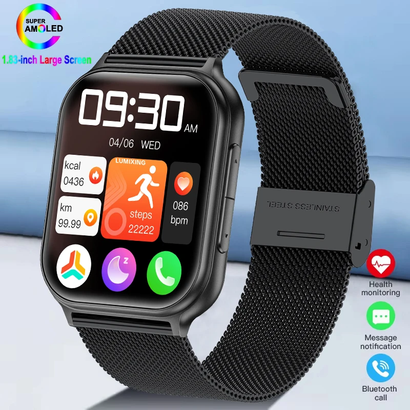 New BOXUXING Sports Smart Watch Men IP68 Waterproof Built-in 24H Heart Rate GPS Track 700 mAh Battery Smart BT Call Watch Women