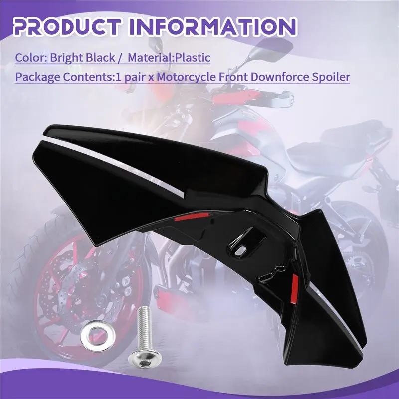 【Caccia di prezzo! !】Alette per carenatura aerodinamica dell'ala del vento del labbro inferiore Spoiler anteriore Downforce per moto MT-07 MT07 2025+