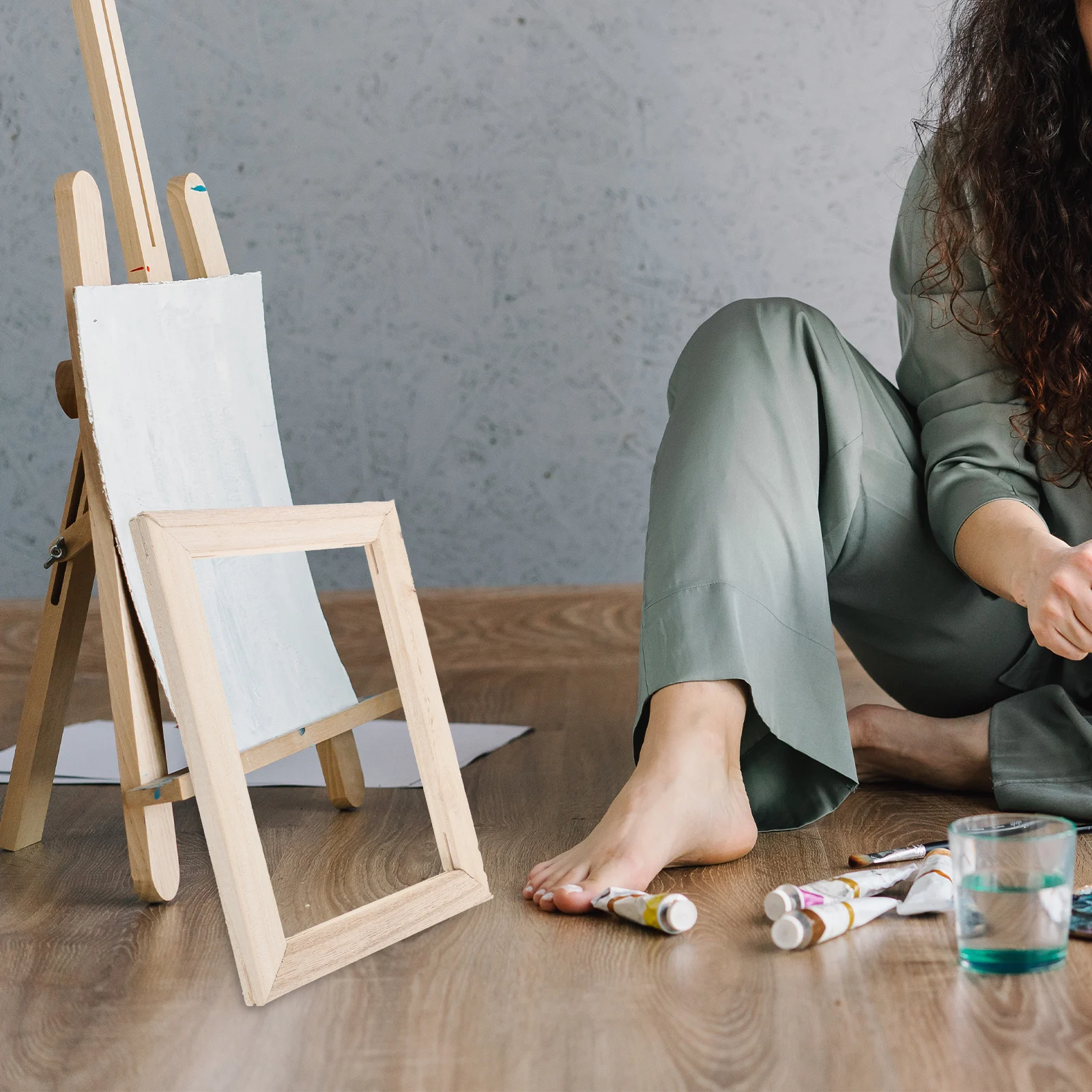 

4 Pcs Vintage Frames Oil Painting for Canvas Paintings Picture Wood Crafts Blank Drawing