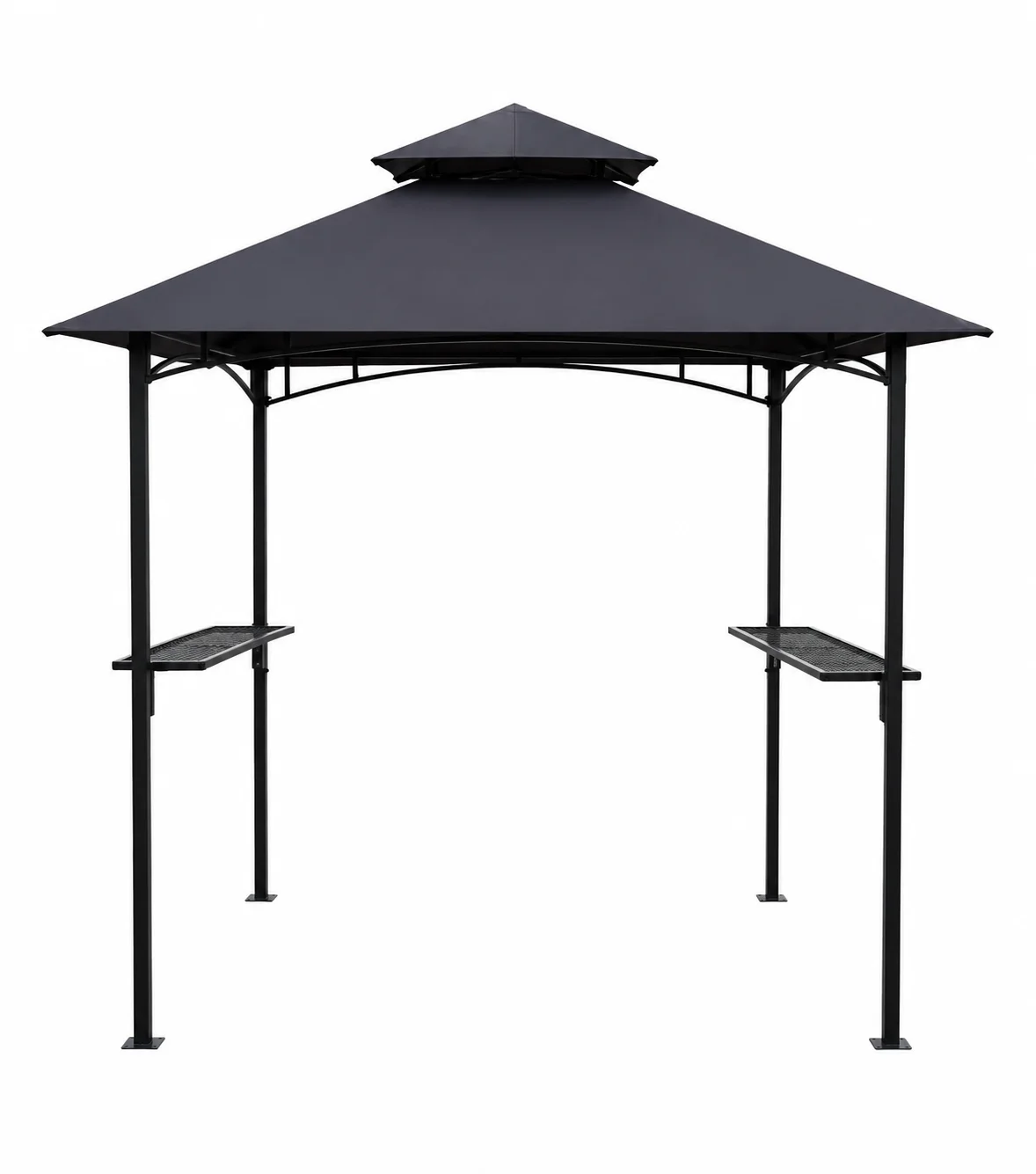 #1.5x2.5m Metal BBQ Gazebo With Double Tier Ventilated Roof And Side Shelves For Outdoor Grill Sun Shade Wholesale Supply