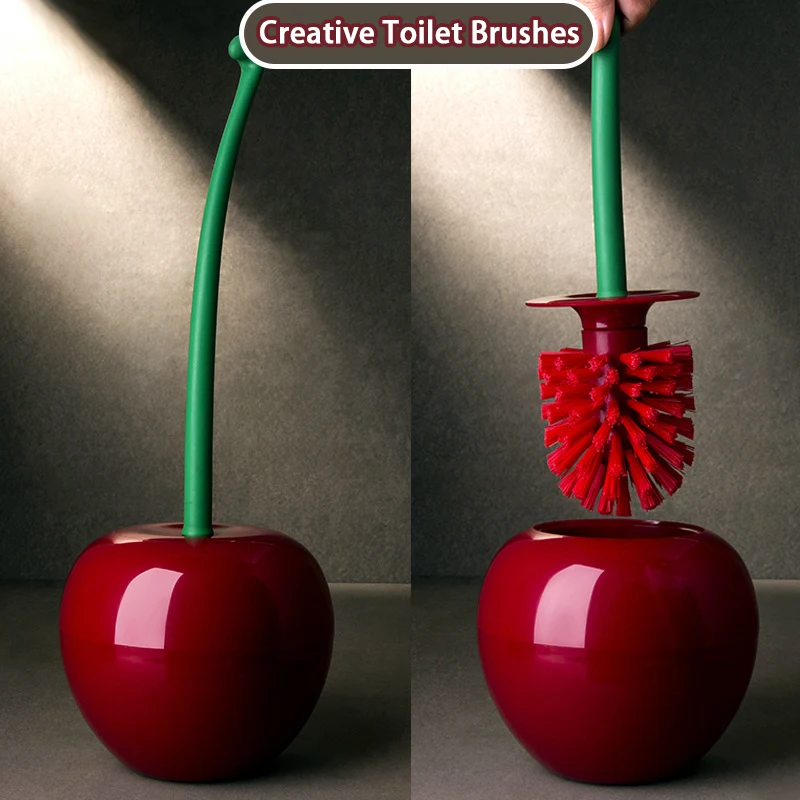 Cherry Shape Creative Long Handle Toilet Toilet Brush Clinker Shell Nylon Bathroom Cleaning Tools