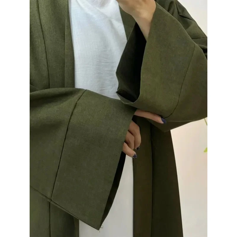 JINIA เปิดด้านหน้า Abaya มุสลิม Kaftans เสื้อผ้าอิสลามแขนยาวหลวม Maxi ชุดผู้หญิง Jilbabs Abayas ดูไบ Robe Caftan