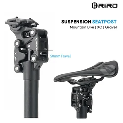 RIRO Bicycle Shock Absorber Seatpost Suspension MTB Bike Dropper Seat Post 50MM Travel Damping Saddle Tube MTB XC Cycling Part