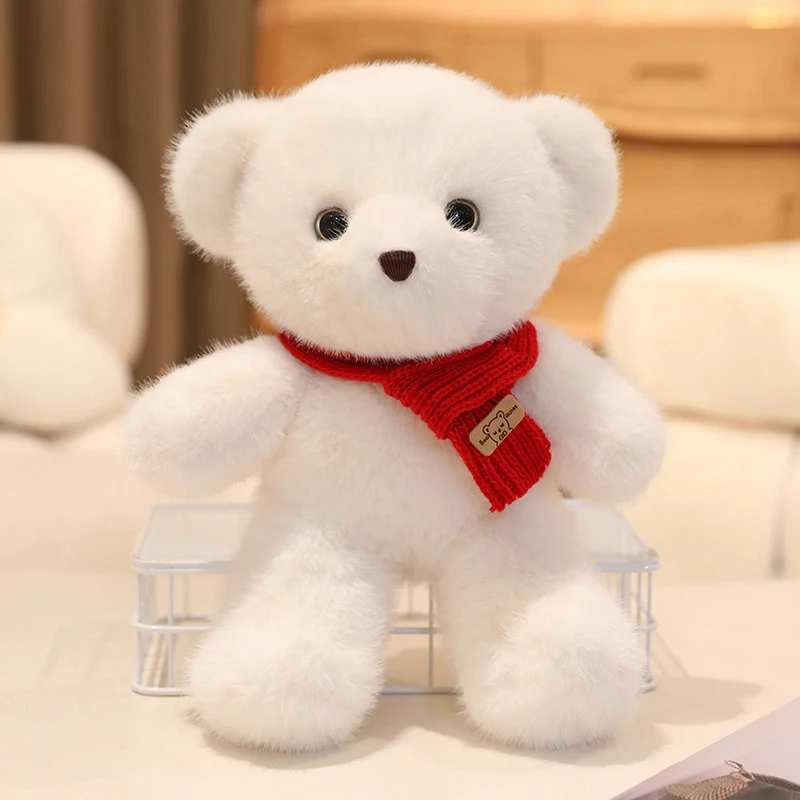 30 سنتيمتر وشاح لطيف الدب ألعاب من القطيفة الدب الصغير مع الأوشحة ثلاثة ألوان محشوة الحيوان هدايا أعياد ميلاد للأطفال تيدي بير ديكور المنزل