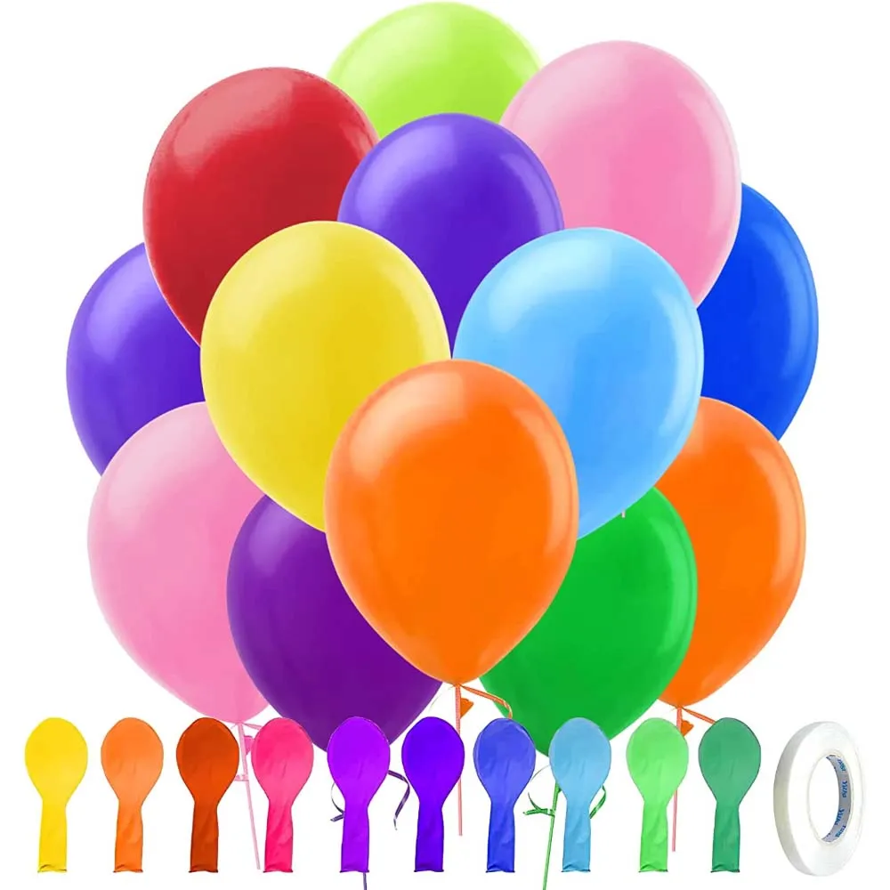 Metal Chrome Latex Balloons 100 Pack 12 Inches Assorted Balloons Colorful Party Balloons For Birthday Baby Shower Wedding Decor