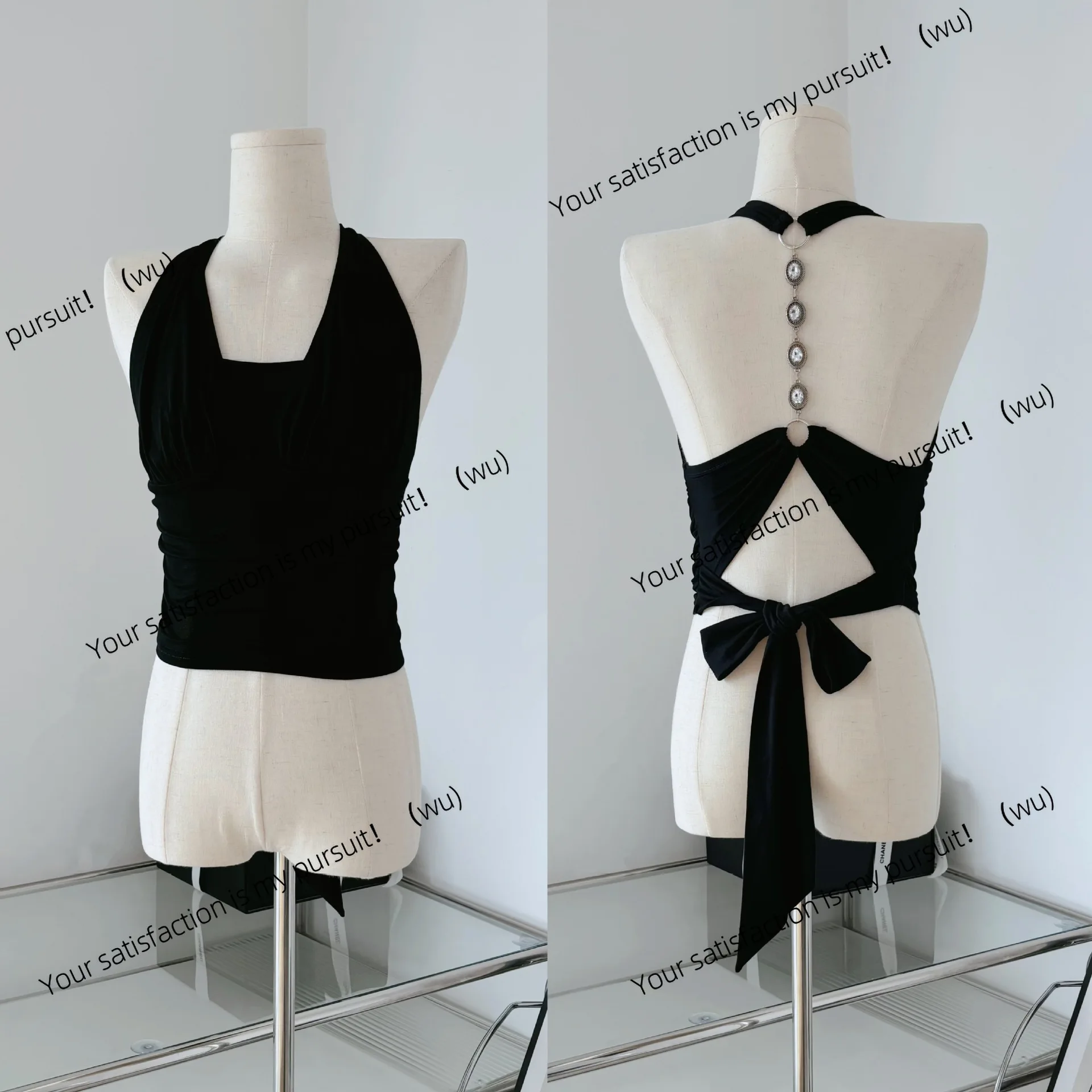 

Красивый снайперский шейный ремень сзади, сексуальный тонкий короткий топ без рукавов с лямкой на бретельках и накладкой на грудь