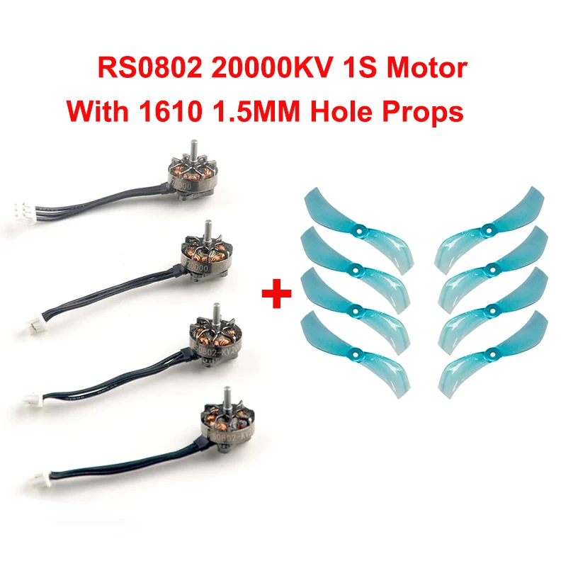 HappyModel RS0802 KV20000 1S Brushless Motor + 1610 1.5mm CW CCW Props for FPV Freestyle Mobula7 Mobula7 HD 1S Drones DIY Parts