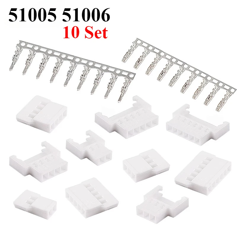 

10 Set/Lot 51005 51006 Micro Losi Connector 2P 3P 4P Male Female Plastic Housing with Metal Pins for RC Battery ESC Adapter