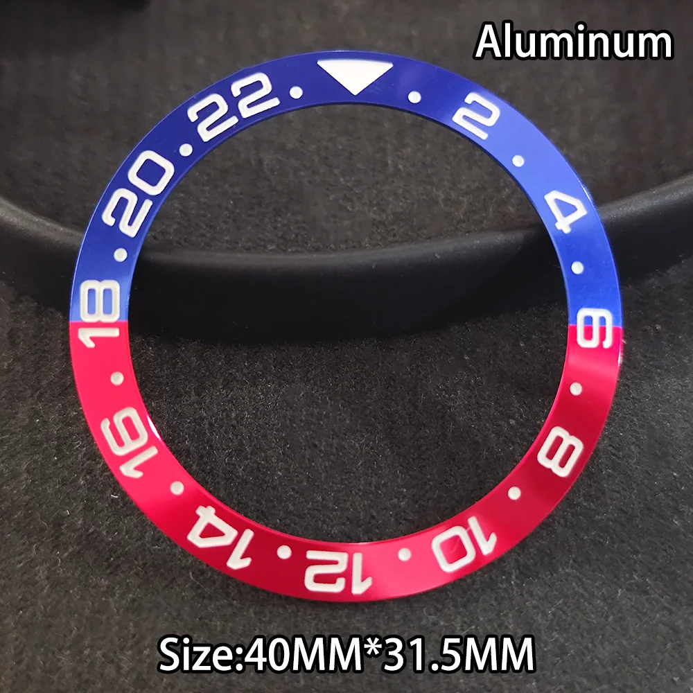 

40mm*31.5mm GMT USB Watch Ceramic/Aluminium Bezel insert Fit 42mm to 44mm Diving GMT Watch Case Part Accessories Replace