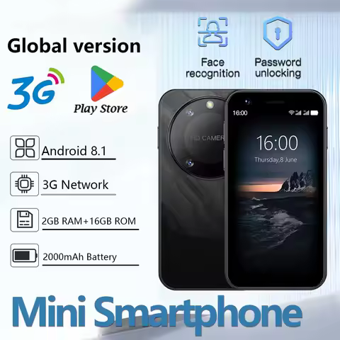 F8 Pro Max, a 3.0-inch mini Android smartphone, boasts 2GB RAM and 16GB storage, and supports Google Play