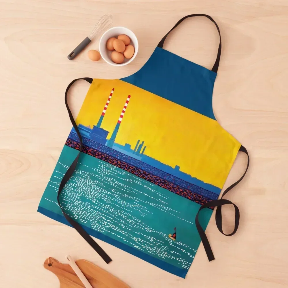 

Poolbeg Chimneys, Lone Kayaker (Dublin, Ireland) Apron Home Cleaning Children'S kitchen and home Kids Apron