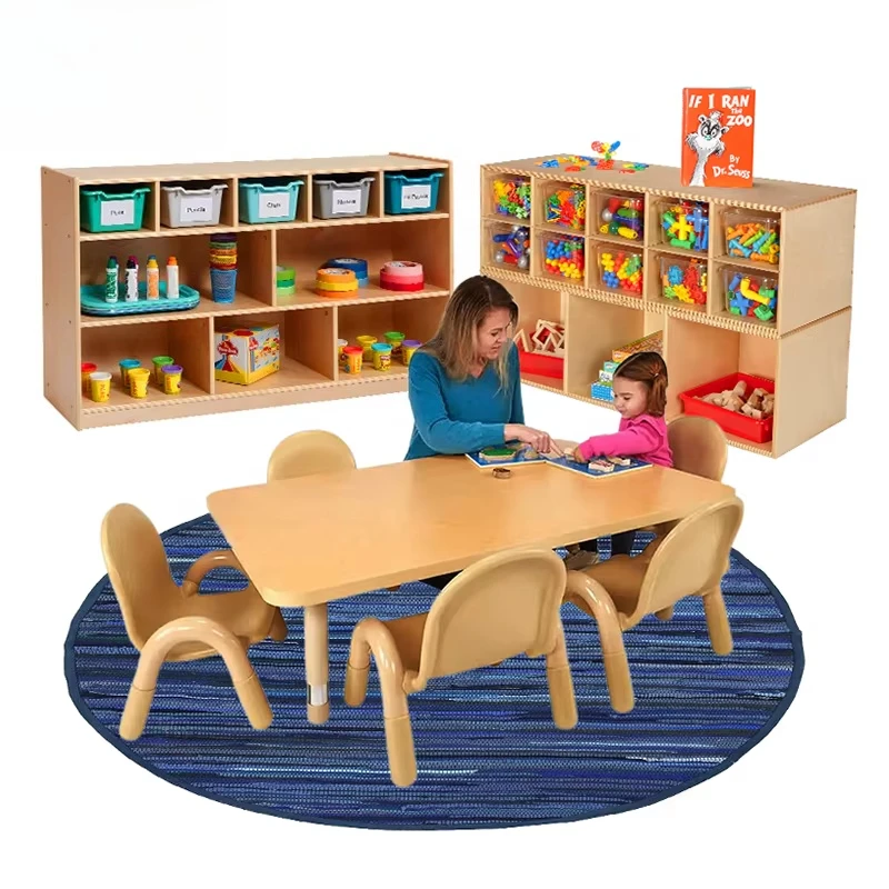 Classroom furniture, kindergarten kindergarten toddler table and chair set, kindergarten learning center furniture