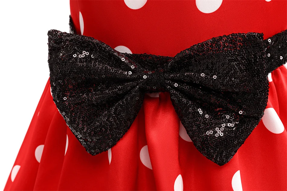 Mädchen Polka Dot Prinzessinnenkleid Baby Festliches Geburtstagsparty-Outfit Kleinkind Minnie Cosplay Karneval Halloween Aufführungs-Kostüme – Detail 7