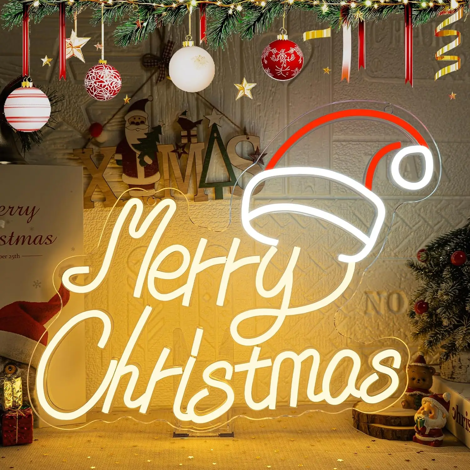 

С Рождеством неоновая вывеска USB светодиодный светильник для вечеринки, бара, клуба, ресторана, магазина, игровая комната, украшение для спальни, подарок