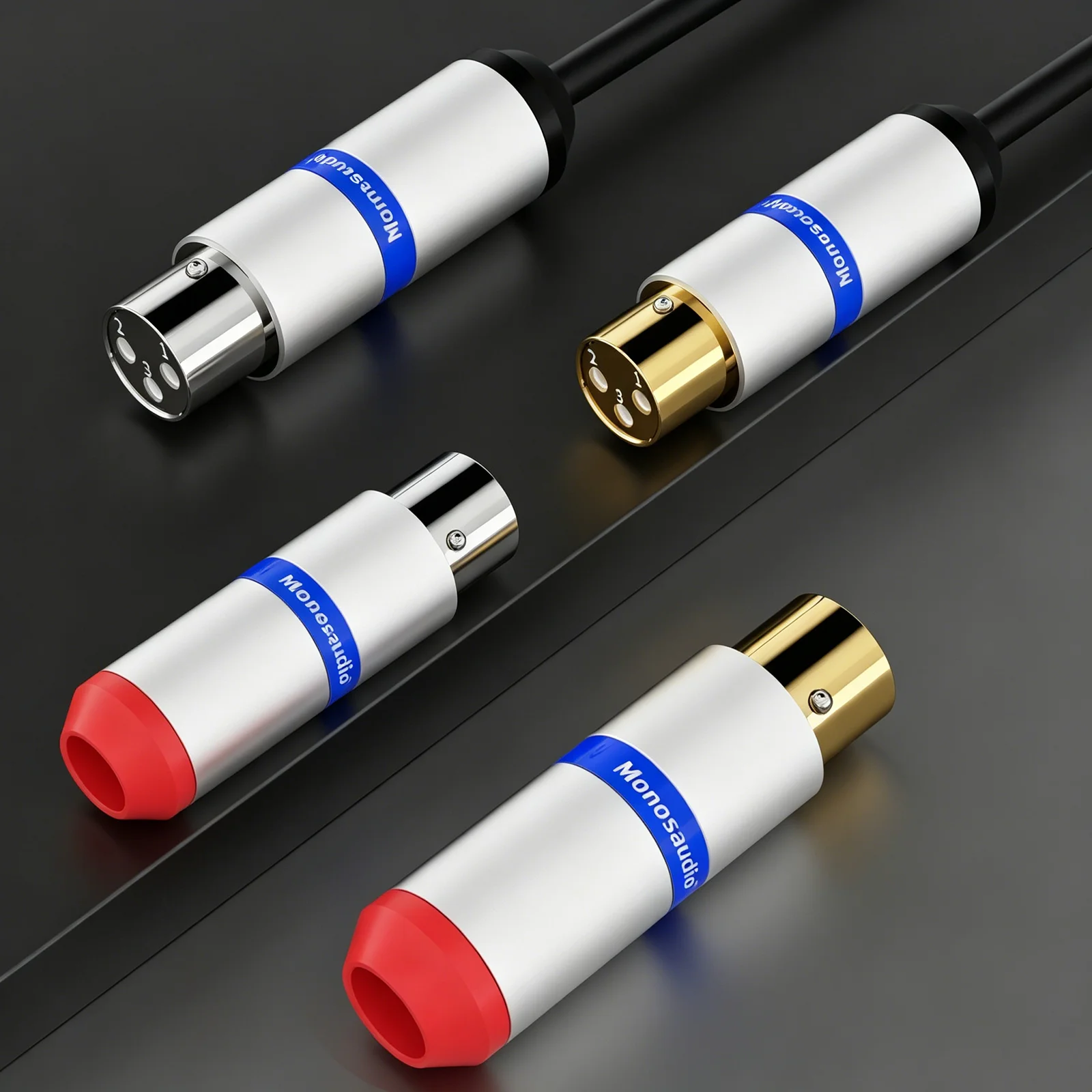 Monosaudio Pure Copper XLR Plug 3Pin XLR Male Female Converter Audio Plug Pure Copper Gold Plated Balance Audio Plug XLR Adapter