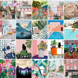 GATYZTORY Frame Summer Time Paint By Numbers For Adults Kids Landscape HandPainted Oil Painting DIY Gift Home Decor