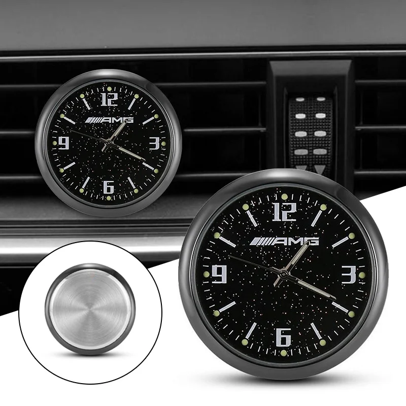 Car Electronic Clock Luminous Starry Sky Car Watches Quartz Watch For Mercedes Benz AMG W176 W212 W168 W222 W204 W190 Accessory