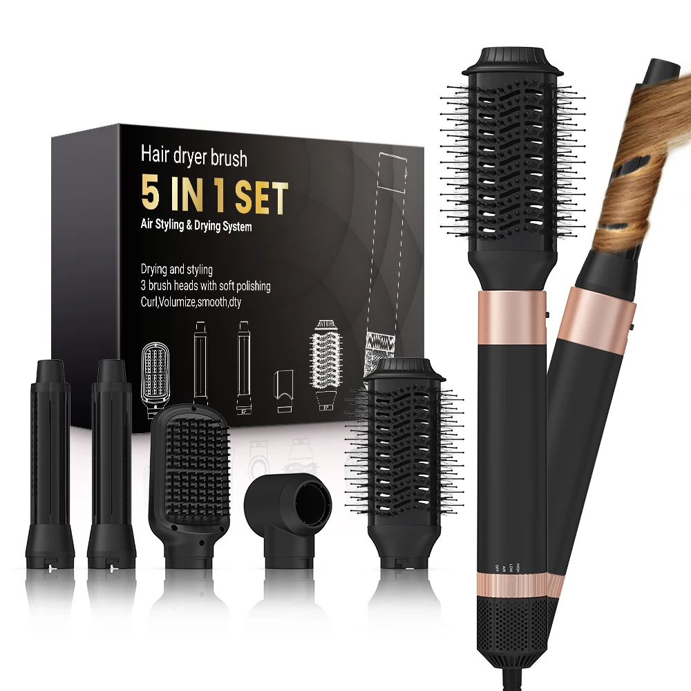 

SMET Trending Professional High Speed 5 in 1 One Step Blow Hair Dryer Brush One Step Volumizer Hair Dryer