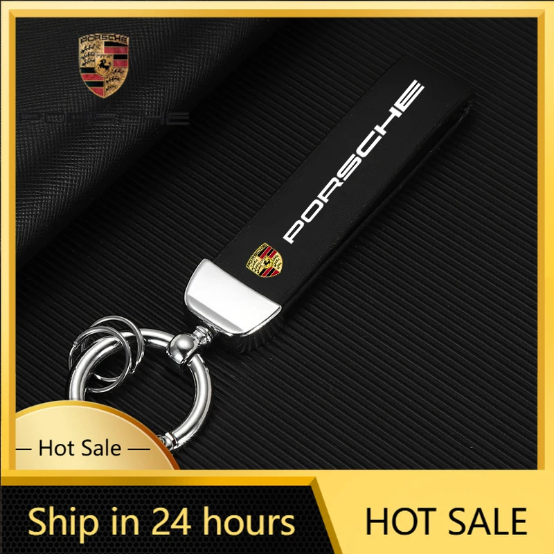 

Наклейка на автомобиль с эмблемами Porsche, кожаный брелок для ключей, кольцо для ключей для Porsche 911, 718, Taycan, Panamera, Cayenne, Macan, Boxster