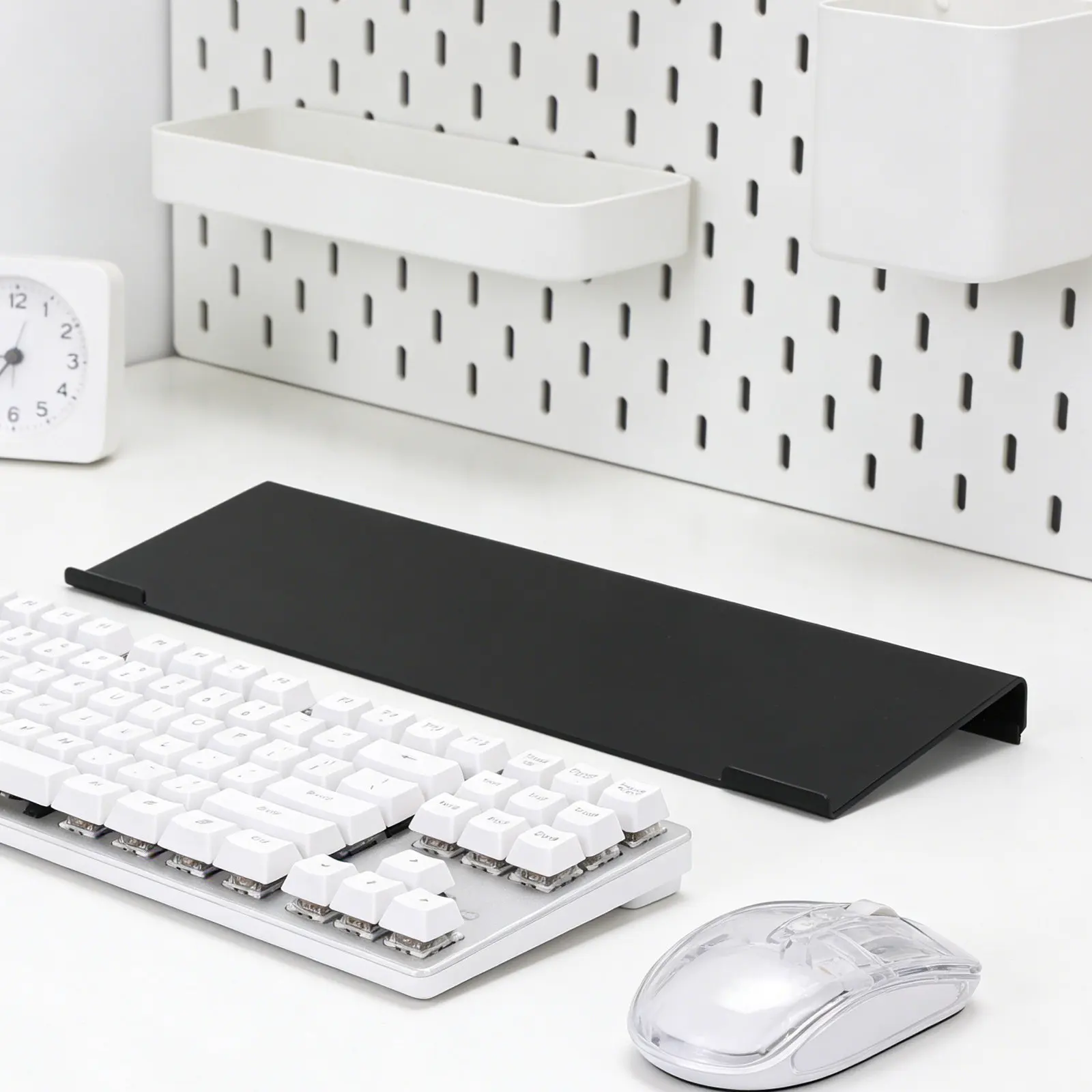 Ergonomic Acrylic Keyboard Stand for Desktop Adjustable Height Tilt Riser for Office Gaming Workstation Raised Keyboard Holder