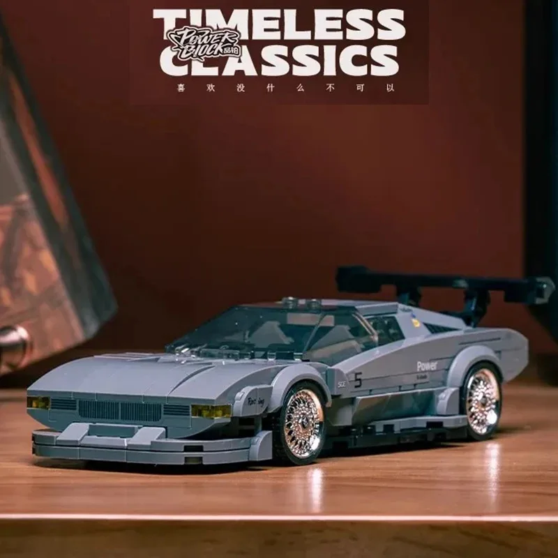 مجموعة بناء سيارة سباق M1 التقنية الكلاسيكية مع حاوية، لعبة تركيب من الطوب، هدية عيد الميلاد للأولاد والأطفال