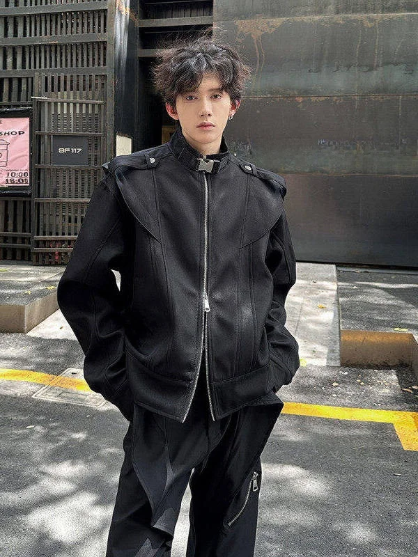 

Мужское пальто Sli ort American Sle Coat Autumn Faion High-End Feeling Cool Street Sle Молодежная культура