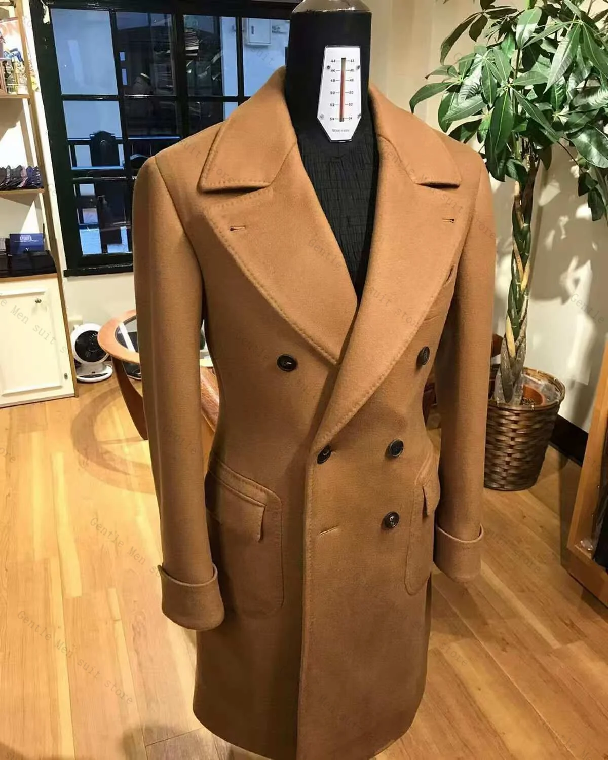 

Cashmere Men Suit 1 Pcs Long Blazer Winter Warm Woolen Groom Wedding Tuxedo Formal Office Jacket Overcoat Customized
